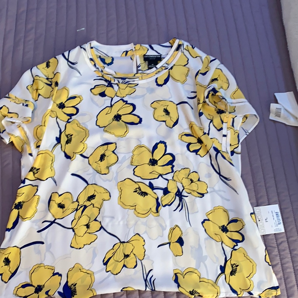 White floral blouse, Liz Claiborne
